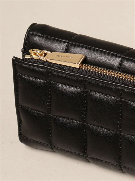 michael kors black quilted wallet|michael kors black wallet women's.